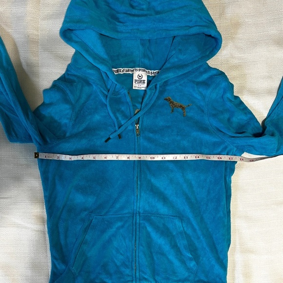 Victoria's Secret Pink Y2K Vintage Turquoise and Gold Zip-Up Jacket Size Small - Picture 5 of 7